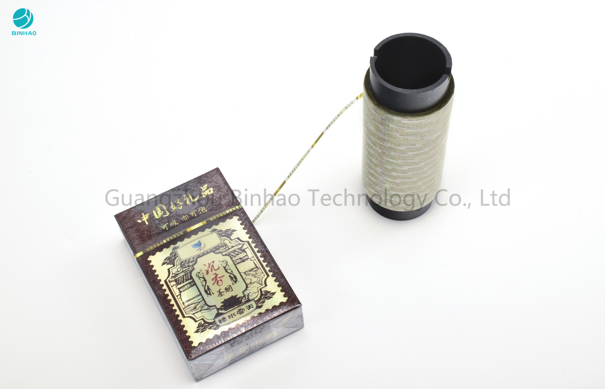 高い金の40ミクロンMOPP材料で包むタバコ箱のためのレーザー光線写真破損ストリップ テープ