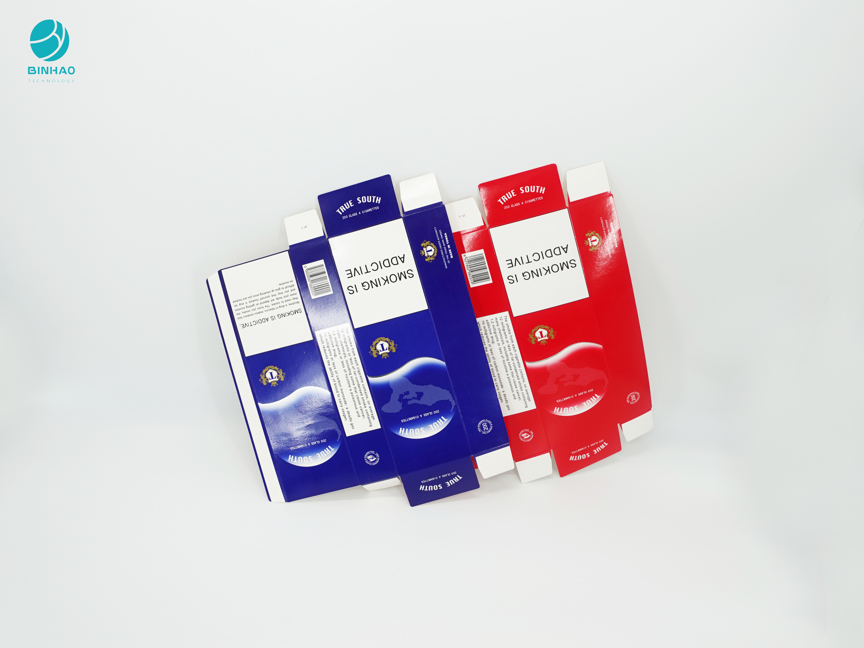 タバコ タバコのパッケージのための耐久のボール紙のペーパー赤く青いシリーズの設計